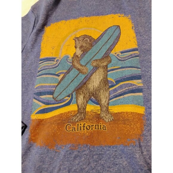 California Bear Surf Board Hoodie Sweatshirt Small Zipper Front - Picture 2 of 6